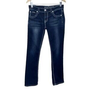 Warehouse One Mid Rise Baby Boot Dark Wash Jeans Size 28